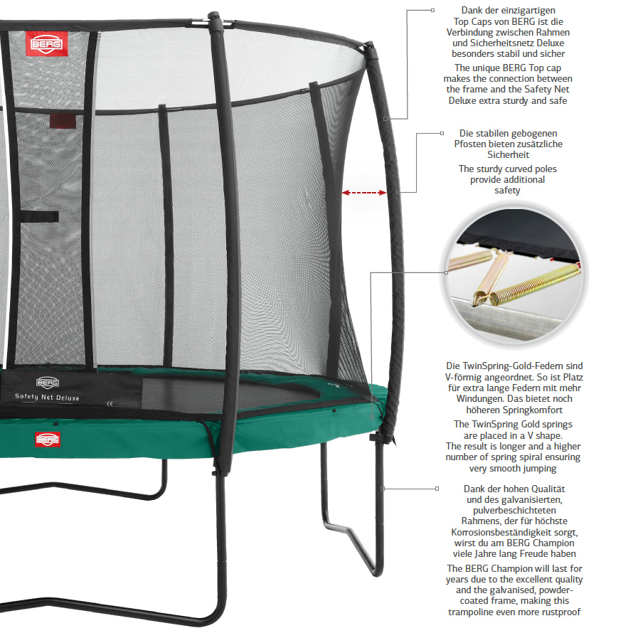 Oneffenheden grond Facet Berg Champion 380 Grey incl. Safety Net Deluxe - Best quality, biggest  choice